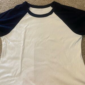 Women’s 2X white baseball tee from Old Navy.